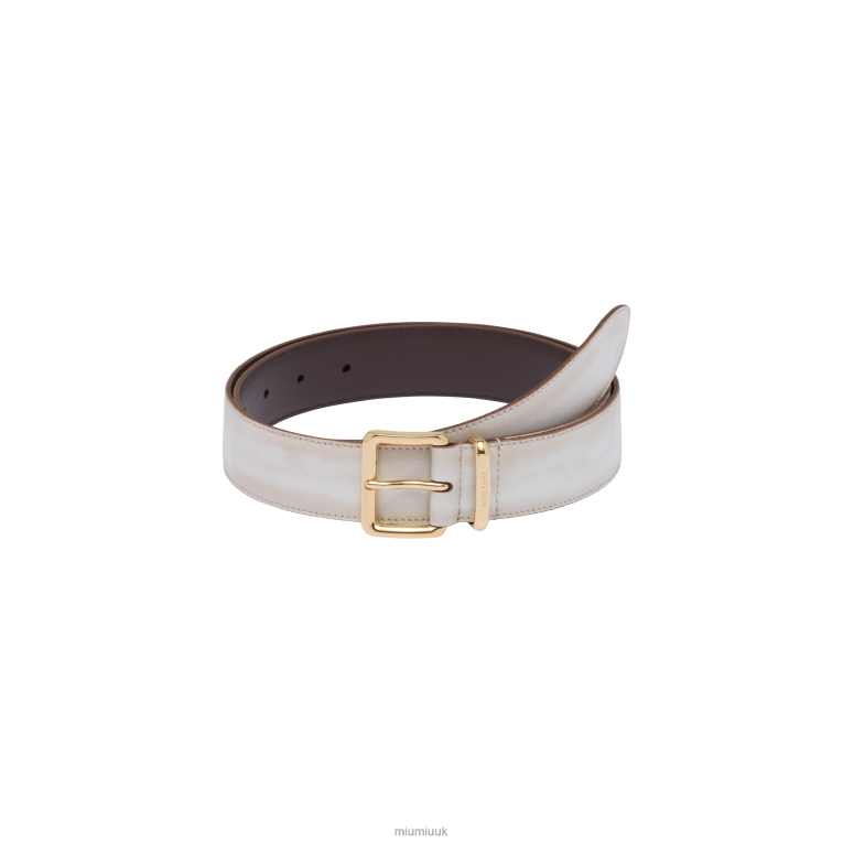 Accessories Nappa Leather Belt Miu Miu XH28Z1186 Sand/White