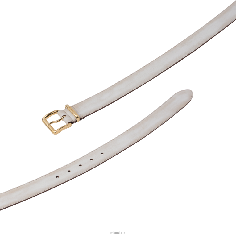 Accessories Nappa Leather Belt Miu Miu XH28Z1186 Sand/White