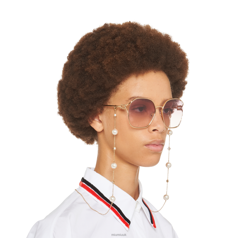 Accessories Eyewear Chain Miu Miu XH28Z1276 Gold/Crystal/Cream