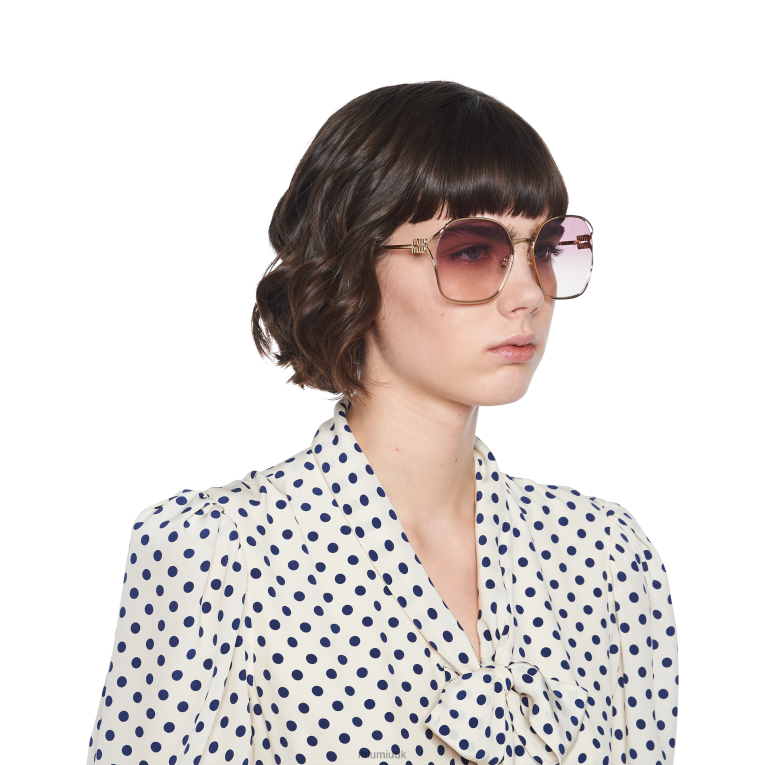 Accessories Logo Sunglasses Miu Miu XH28Z1263 Pink Beg Shaded Lenses