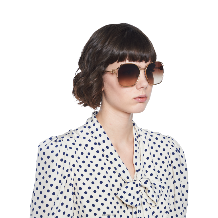 Accessories Logo Sunglasses Miu Miu XH28Z1265 Gradient Sienna Lenses