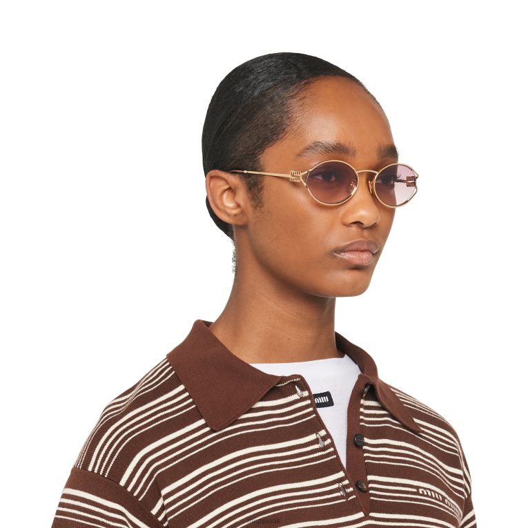 Accessories Logo Sunglasses Miu Miu XH28Z1286 Pink Beg Shaded Lenses