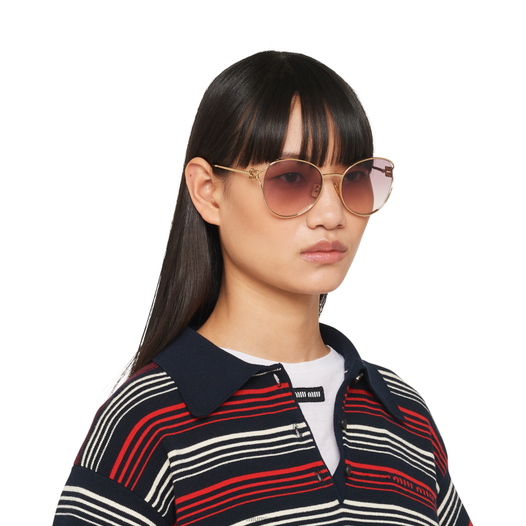 Accessories Logo Sunglasses Miu Miu XH28Z1289 Pink Beg Shaded Lenses