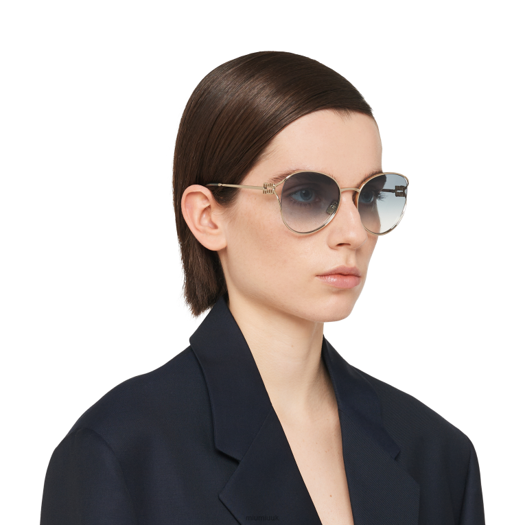 Accessories Logo Sunglasses Miu Miu XH28Z1291 Peacock Blue Lenses