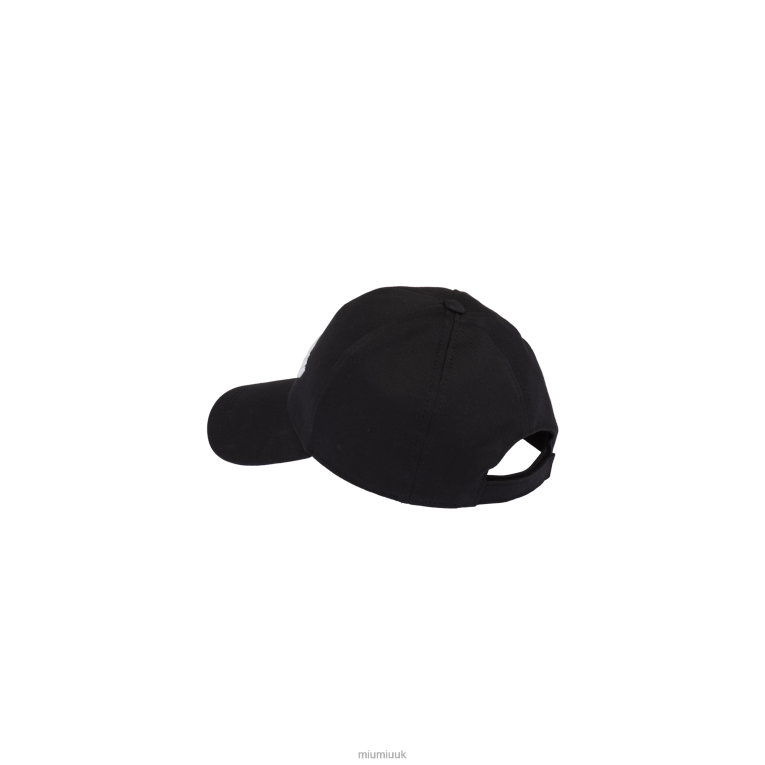 Accessories Cotton Baseball Cap Miu Miu XH28Z1203 Black/White