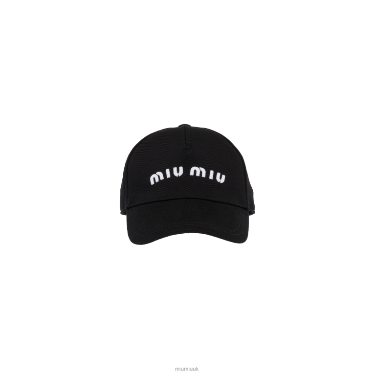 Accessories Drill Baseball Cap Miu Miu XH28Z1204 Black/White