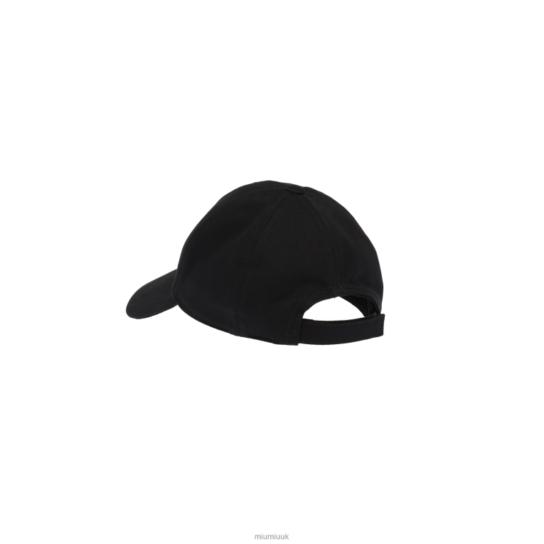 Accessories Drill Baseball Cap Miu Miu XH28Z1204 Black/White