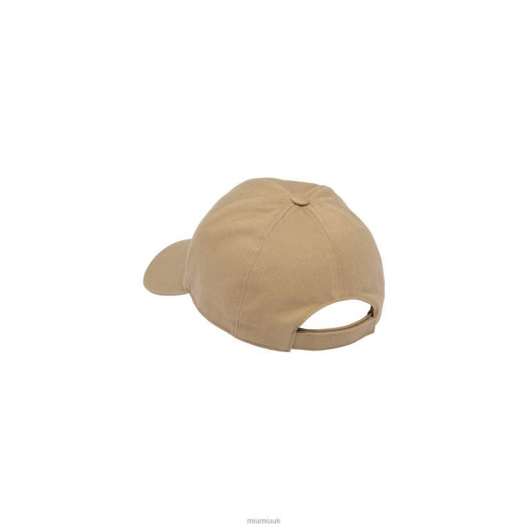 Accessories Drill Baseball Cap Miu Miu XH28Z1205 Khaki/White
