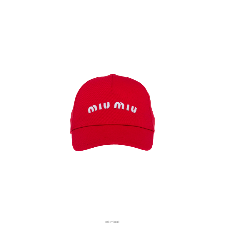 Accessories Drill Baseball Cap Miu Miu XH28Z1208 Red/White