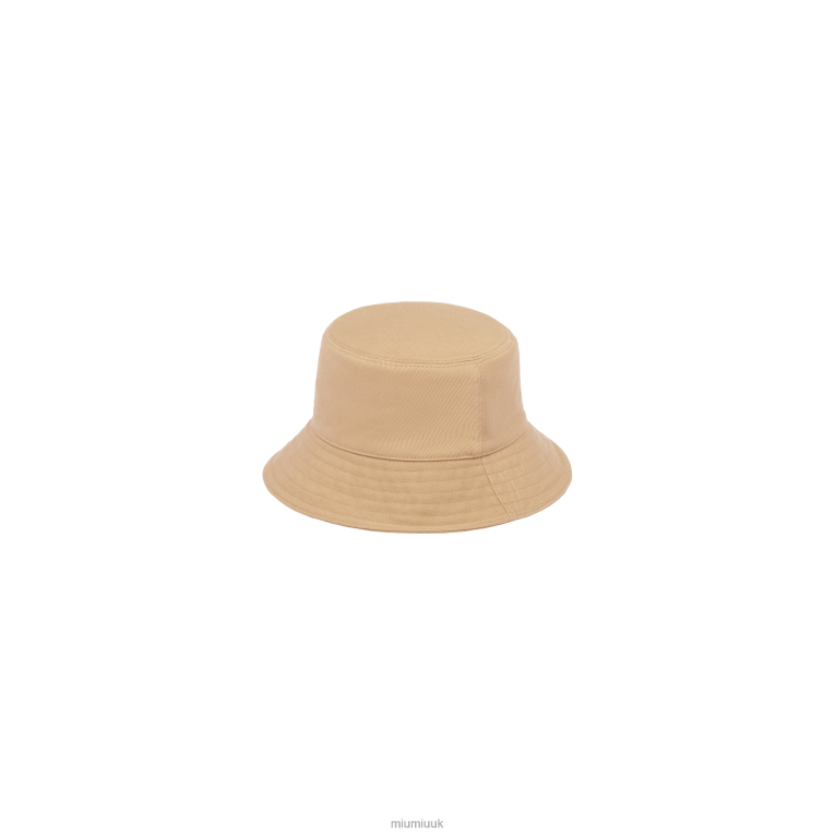 Accessories Drill Bucket Hat Miu Miu XH28Z1206 Khaki/White
