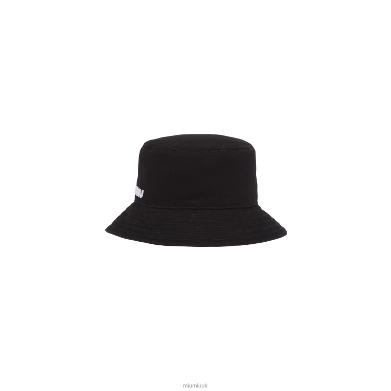 Accessories Drill Bucket Hat Miu Miu XH28Z1207 Black/White