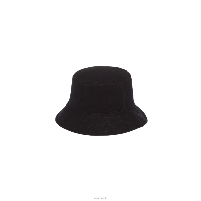 Accessories Drill Bucket Hat Miu Miu XH28Z1207 Black/White