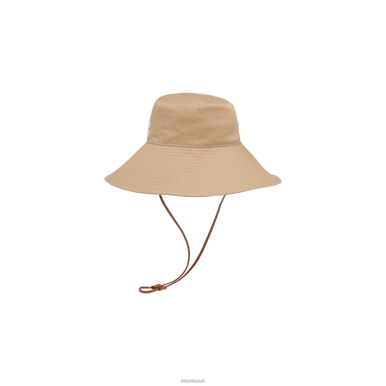 Accessories Drill Hat Miu Miu XH28Z1209 Khaki/White