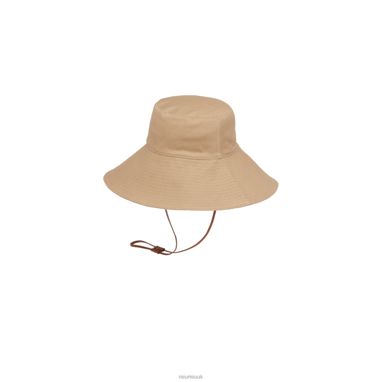 Accessories Drill Hat Miu Miu XH28Z1209 Khaki/White