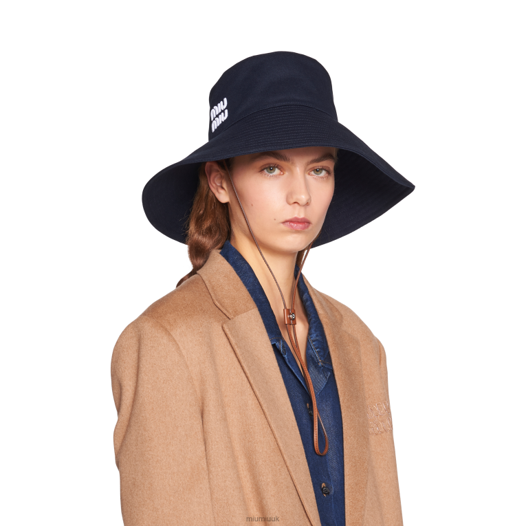 Accessories Drill Hat Miu Miu XH28Z1210 Blue/White