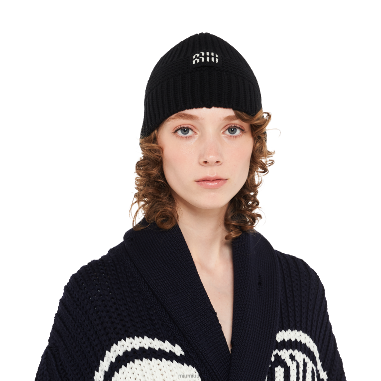 Accessories Knit Beanie Miu Miu XH28Z1195 Black
