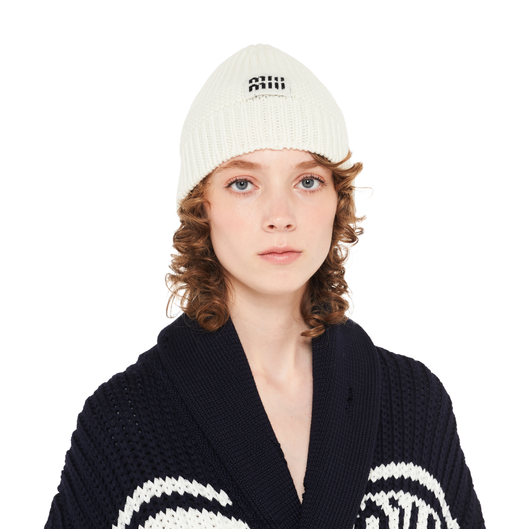 Accessories Knit Beanie Miu Miu XH28Z1197 White