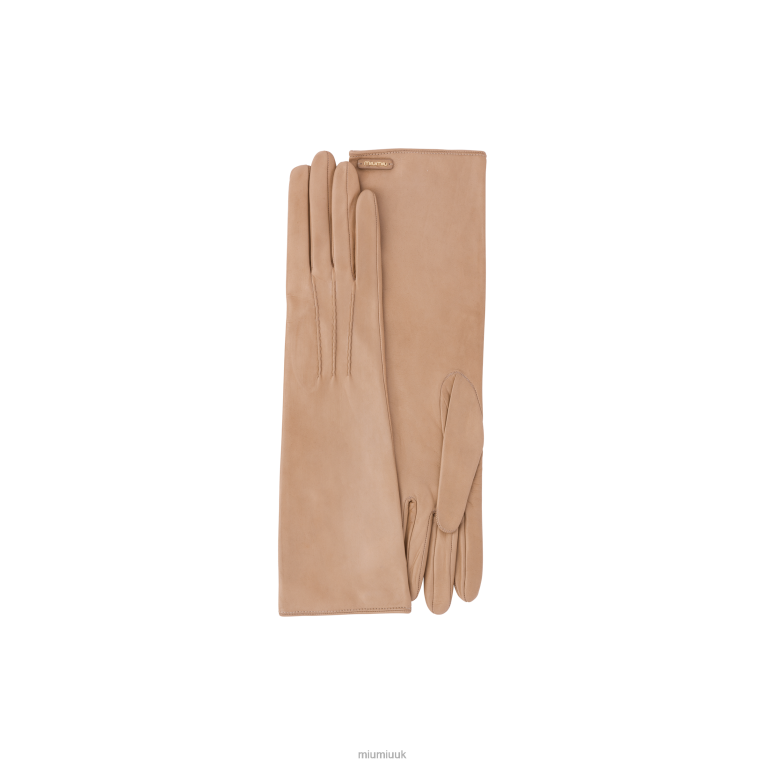 Accessories Nappa Leather Gloves Miu Miu XH28Z1199 Cameo