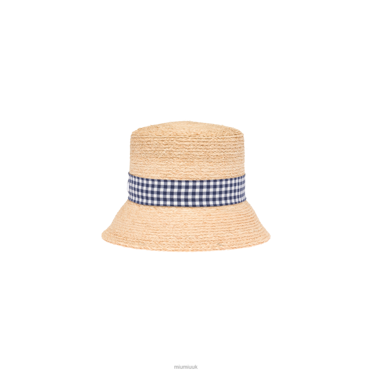 Accessories Raffia Bucket Hat Miu Miu XH28Z1214 Beige/Blue