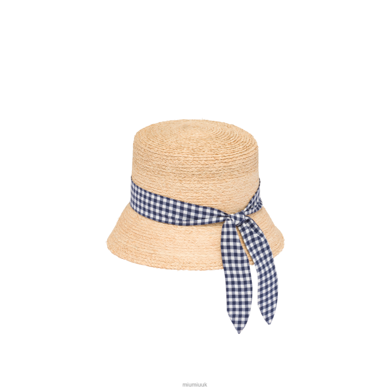 Accessories Raffia Bucket Hat Miu Miu XH28Z1214 Beige/Blue