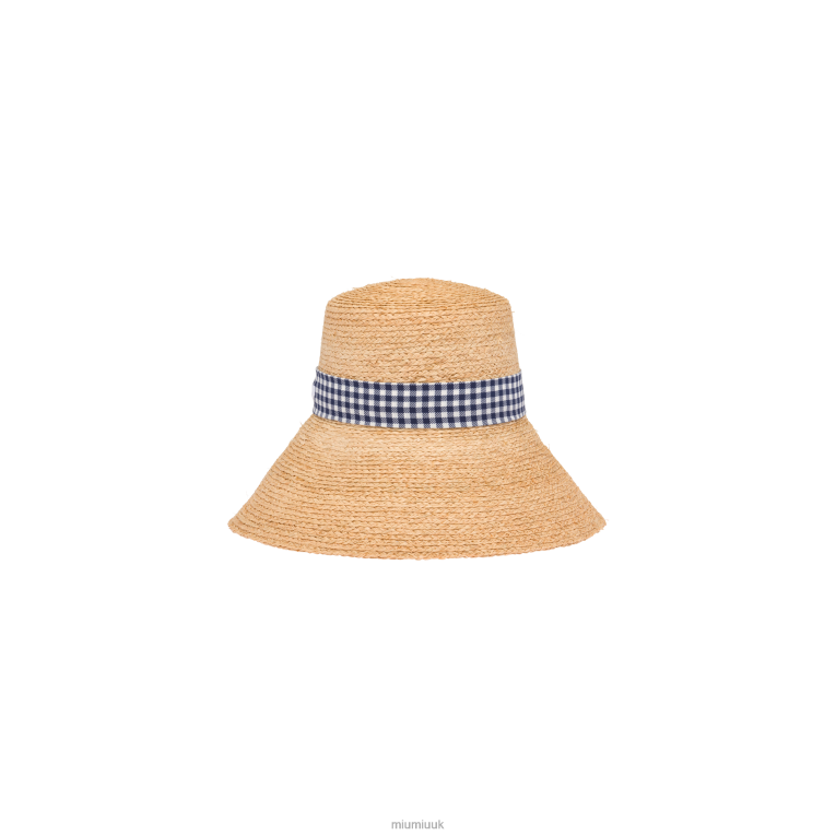 Accessories Raffia Hat Miu Miu XH28Z1217 Beige/Blue