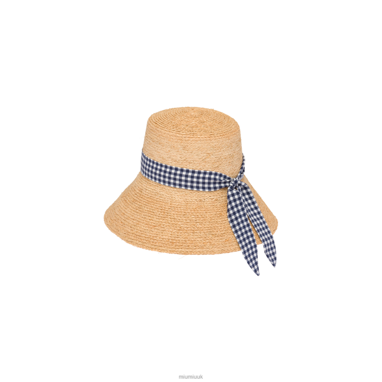 Accessories Raffia Hat Miu Miu XH28Z1217 Beige/Blue