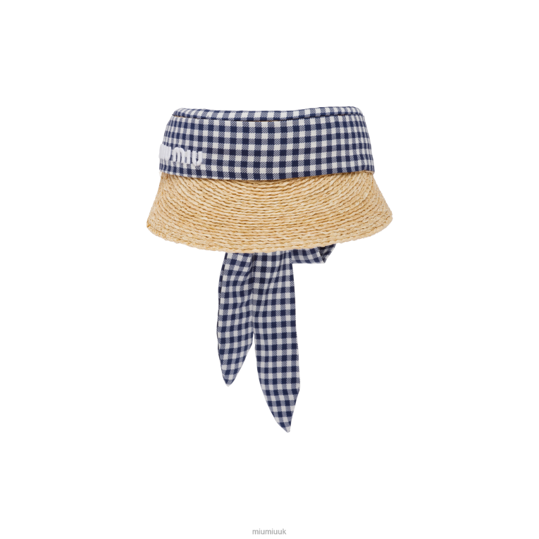 Accessories Raffia Visor Miu Miu XH28Z1215 Beige/Blue