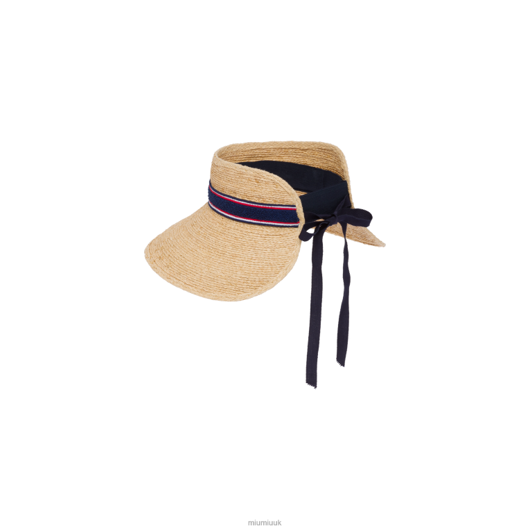 Accessories Raffia Visor Miu Miu XH28Z1216 Beige/Blue