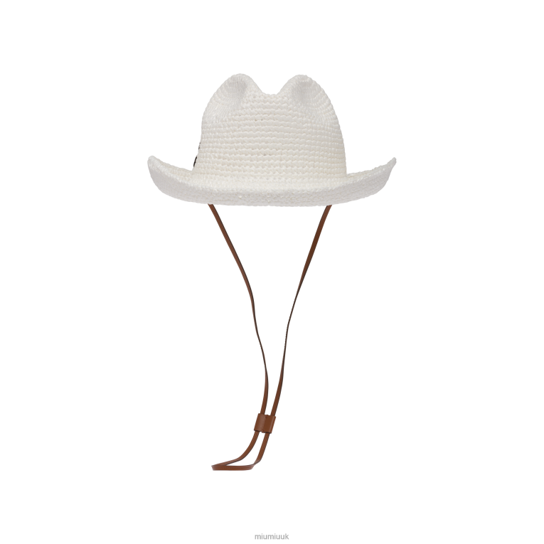 Accessories Viscose Raffia Hat Miu Miu XH28Z1226 White