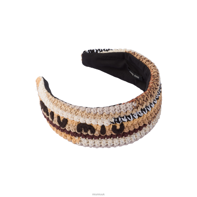 Accessories Crochet Headband Miu Miu XH28Z1123 Natural