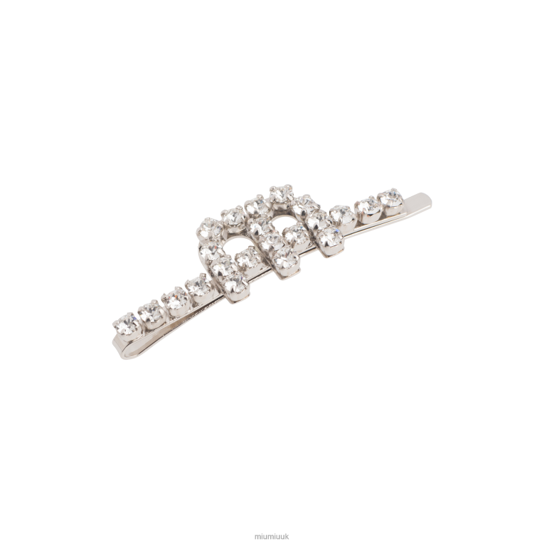 Accessories Crystal Hair Clip Miu Miu XH28Z1162 Steel Gray/White/Crystal