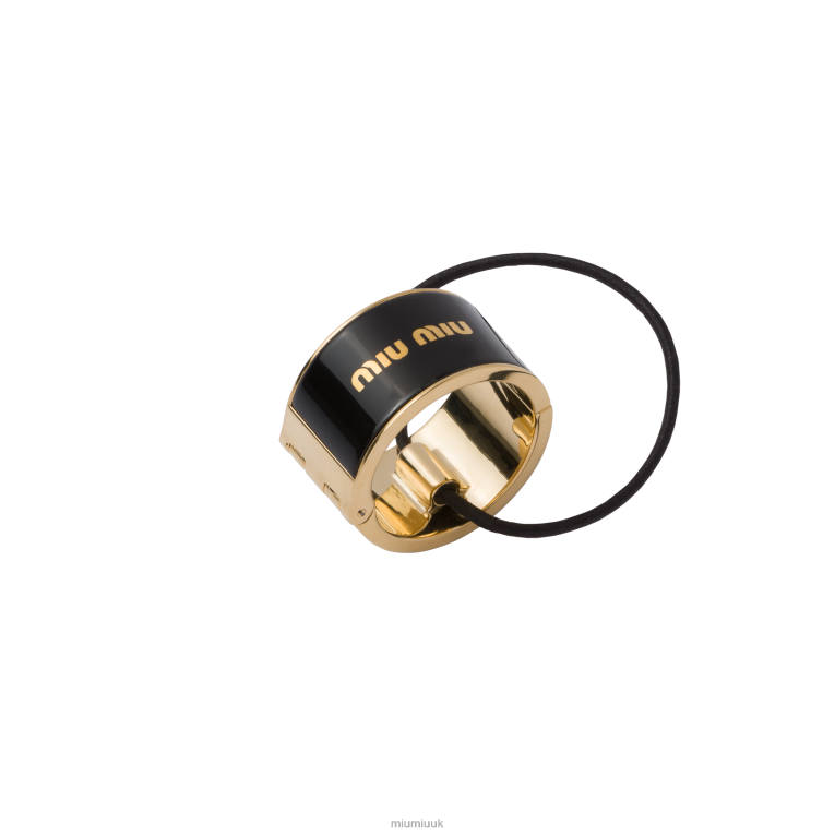 Accessories Enameled Metal Hair Clip Miu Miu XH28Z1132 Black