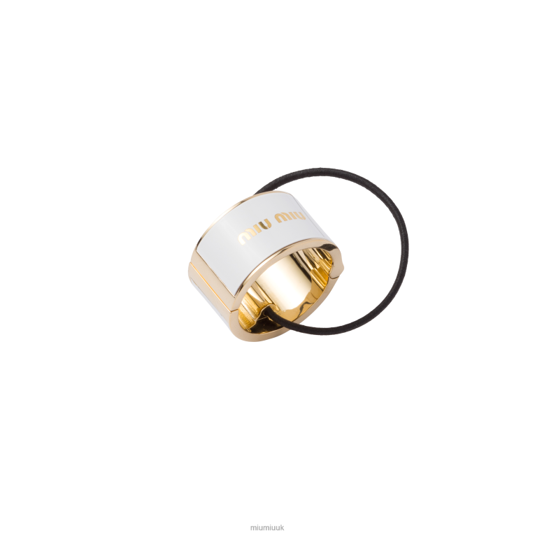 Accessories Enameled Metal Hair Clip Miu Miu XH28Z1133 White