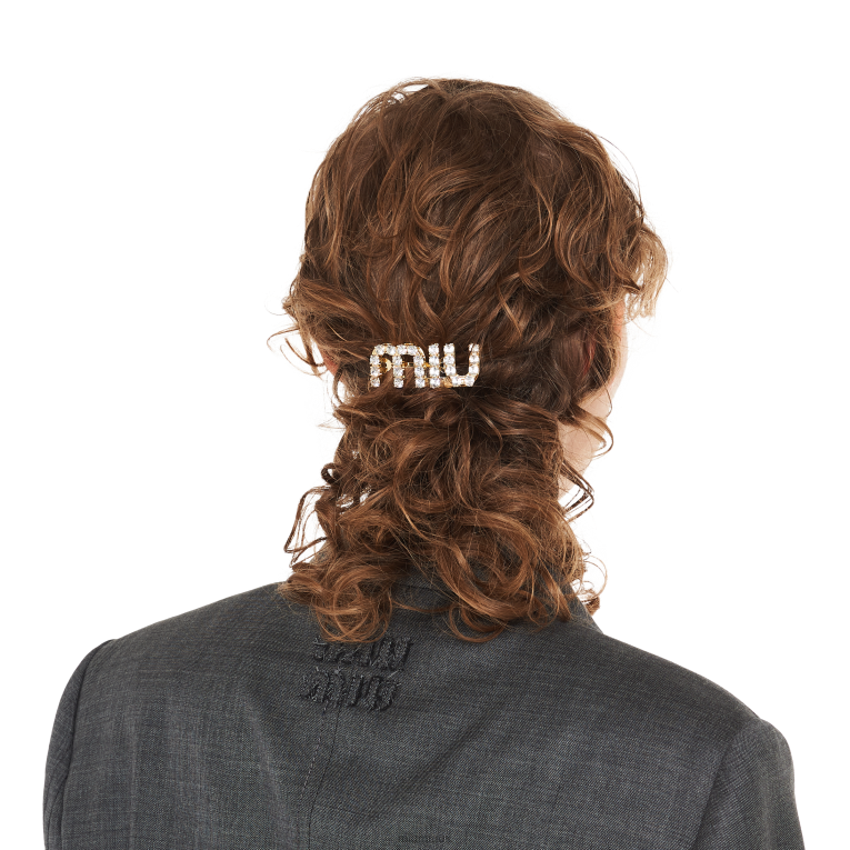 Accessories Hair Clip With Crystals Miu Miu XH28Z1163 Gold/Crystal