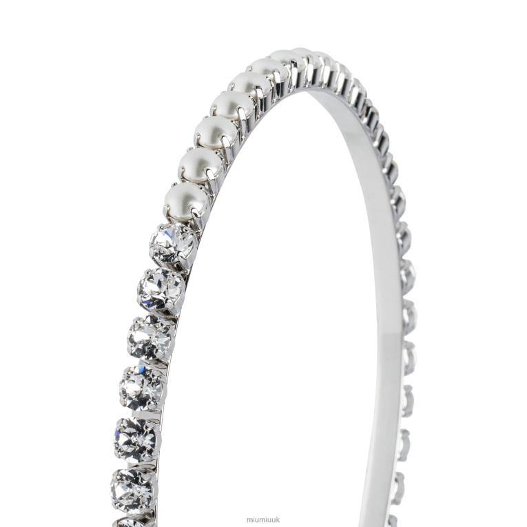 Accessories Headband With Crystals Miu Miu XH28Z1171 Cream/Cristal