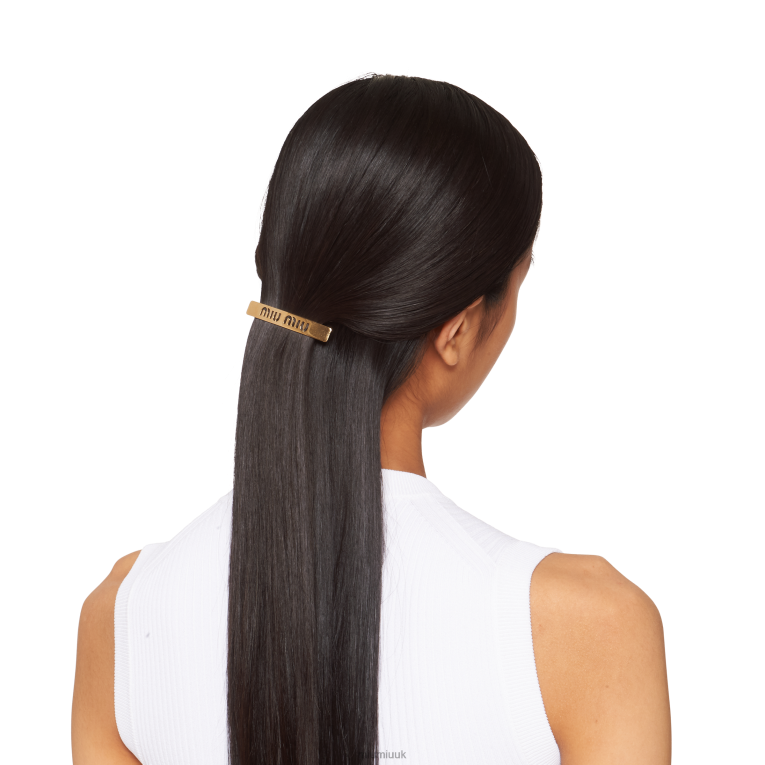 Accessories Metal Hair Clip Miu Miu XH28Z1159 Gold