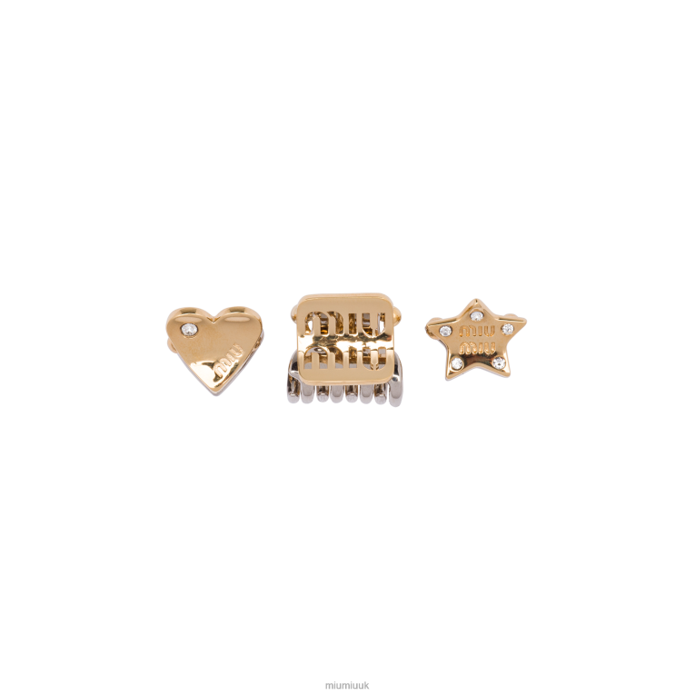 Accessories Metal Hair Clips Miu Miu XH28Z1151 Gold/Silver