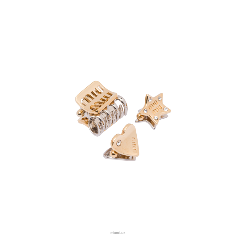 Accessories Metal Hair Clips Miu Miu XH28Z1151 Gold/Silver
