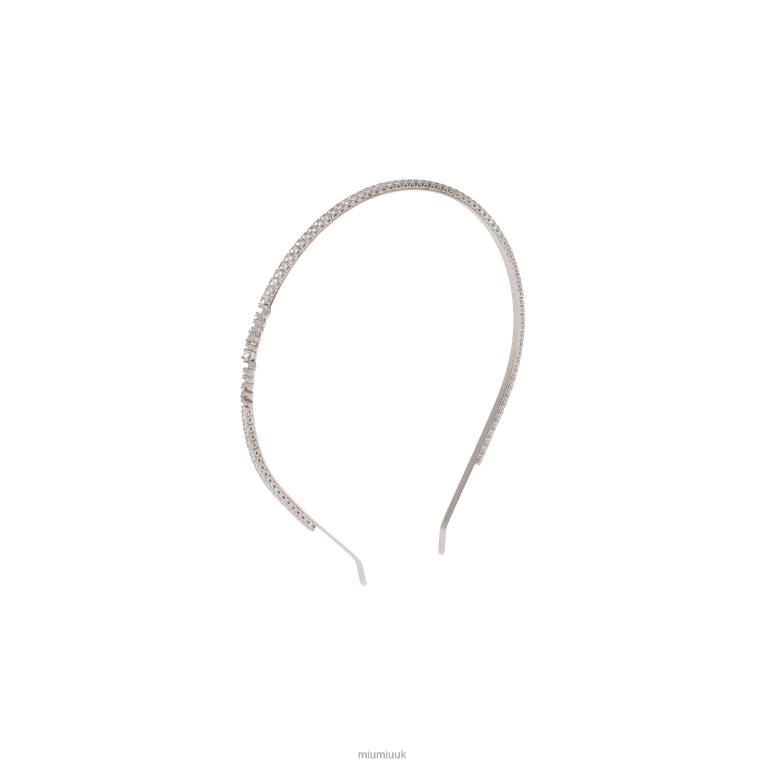 Accessories Metal Headband With Crystals Miu Miu XH28Z1166 Steel/Crystal