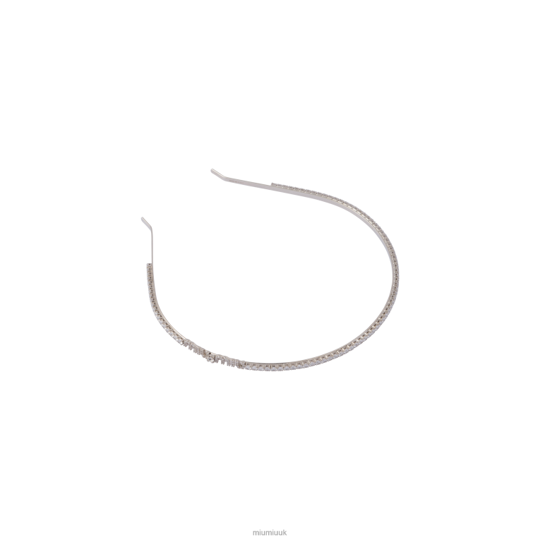 Accessories Metal Headband With Crystals Miu Miu XH28Z1166 Steel/Crystal