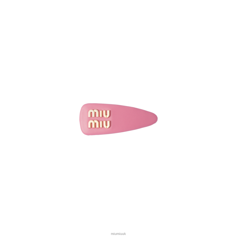 Accessories Nappa Leather Hair Clip Miu Miu XH28Z1146 Begonia Pink