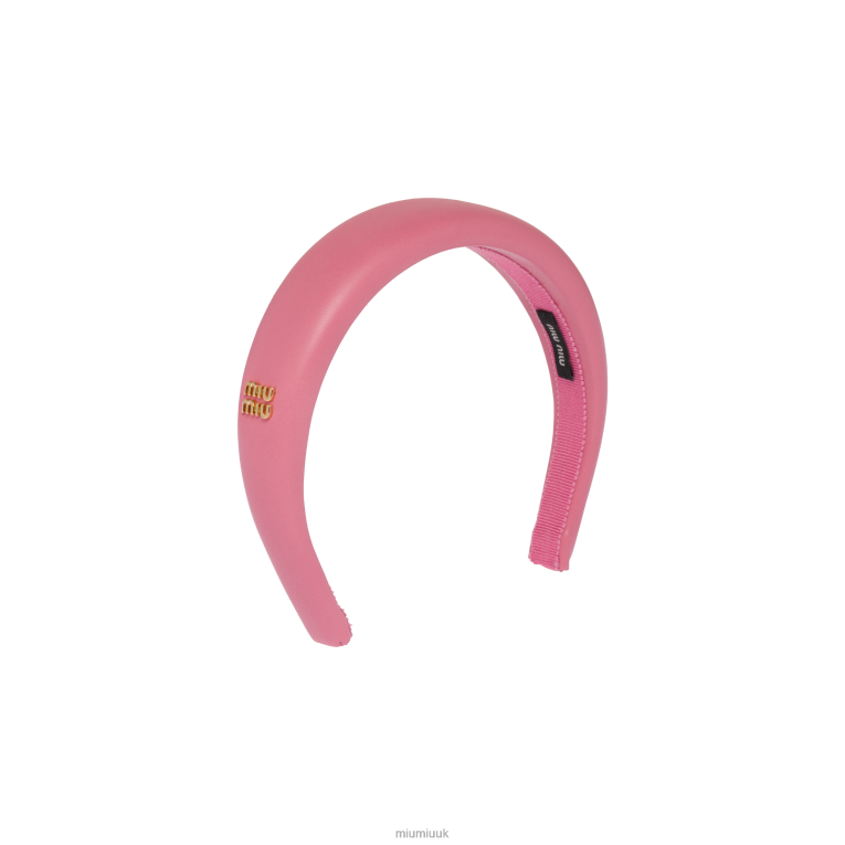 Accessories Nappa Leather Headband Miu Miu XH28Z1149 Begonia Pink