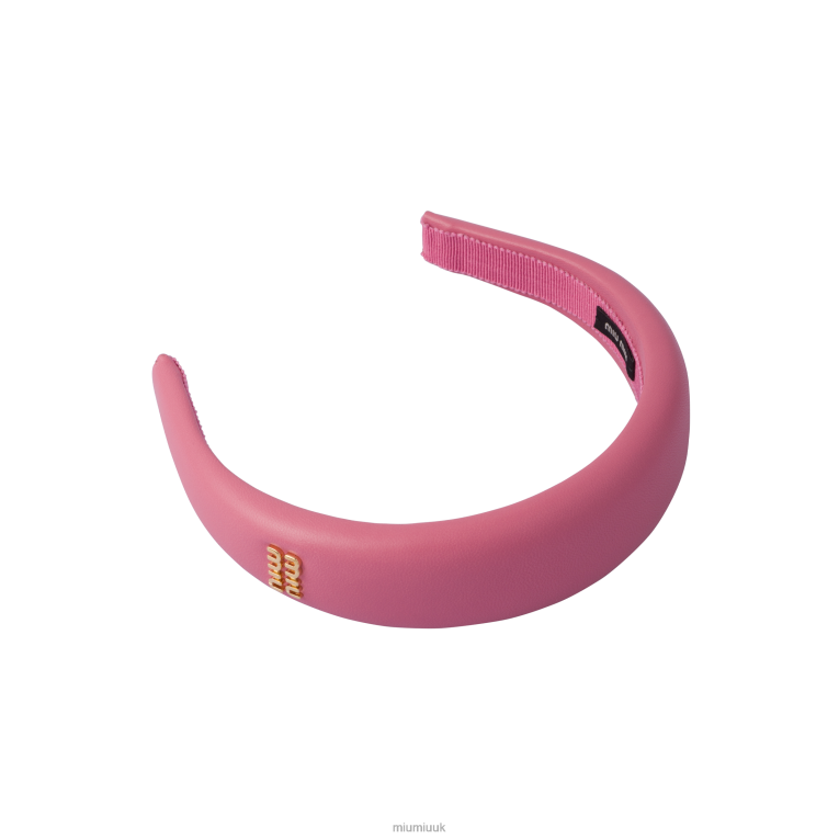 Accessories Nappa Leather Headband Miu Miu XH28Z1149 Begonia Pink
