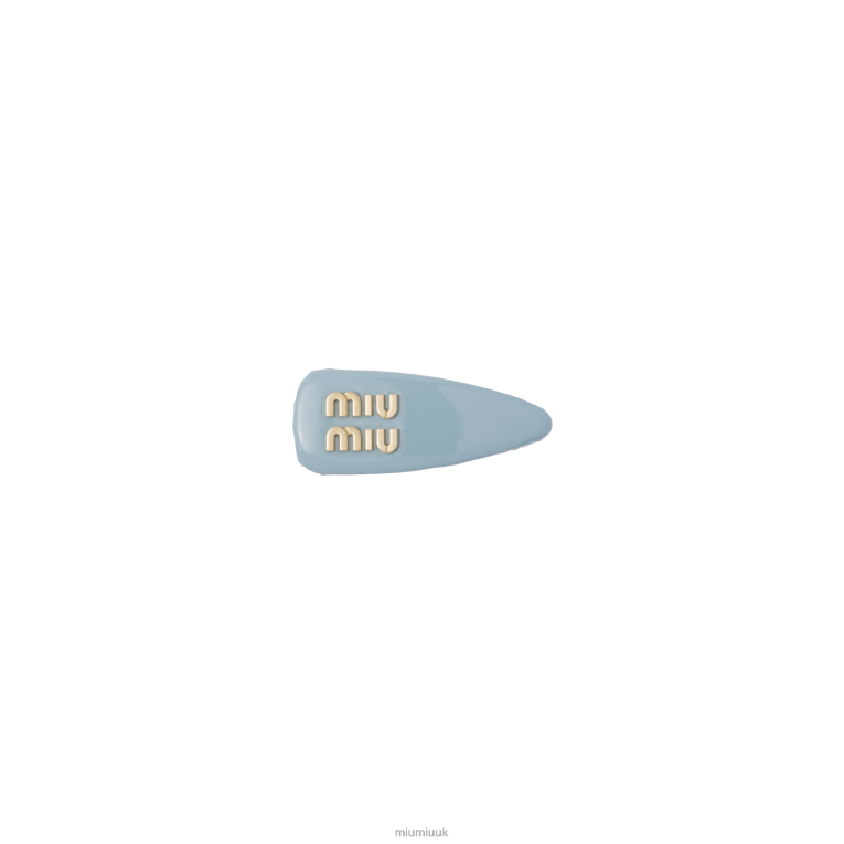 Accessories Patent Leather Hair Clip Miu Miu XH28Z1137 Astral Blue