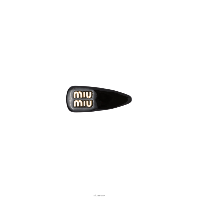 Accessories Patent Leather Hair Clip Miu Miu XH28Z1143 Black
