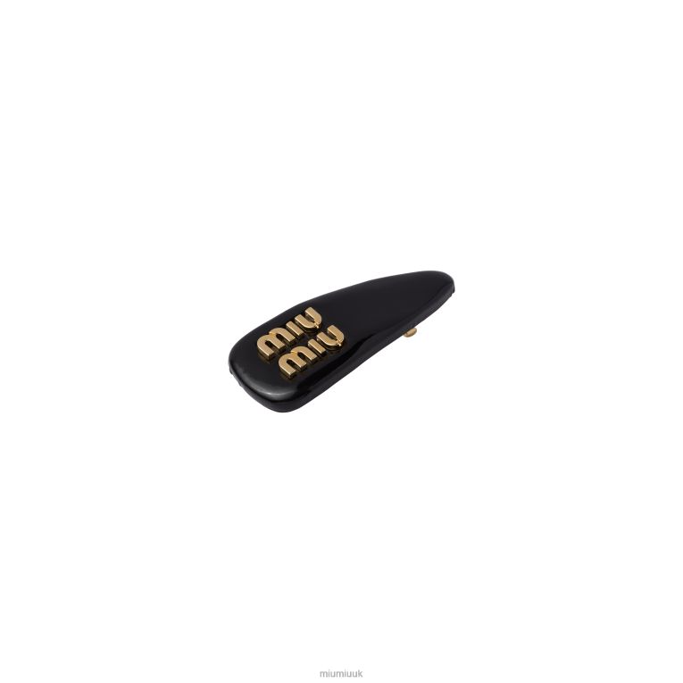 Accessories Patent Leather Hair Clip Miu Miu XH28Z1143 Black