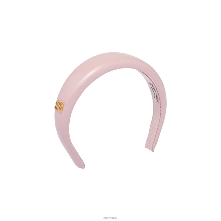 Accessories Patent Leather Headband Miu Miu XH28Z1138 Alabaster Pink
