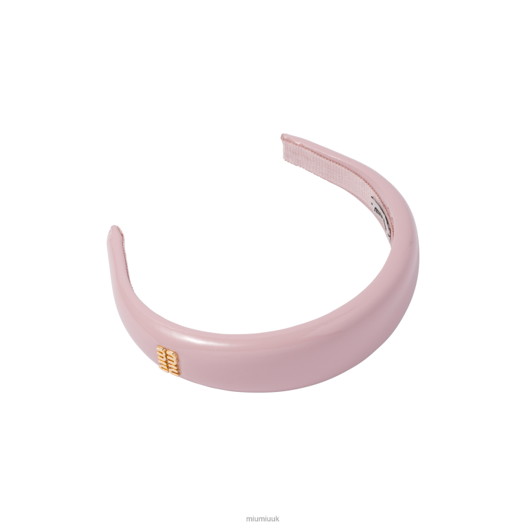 Accessories Patent Leather Headband Miu Miu XH28Z1138 Alabaster Pink