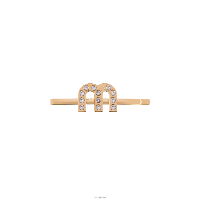 Accessories Plexiglas And Metal Hair Clip Miu Miu XH28Z1161 Gold/Crystal