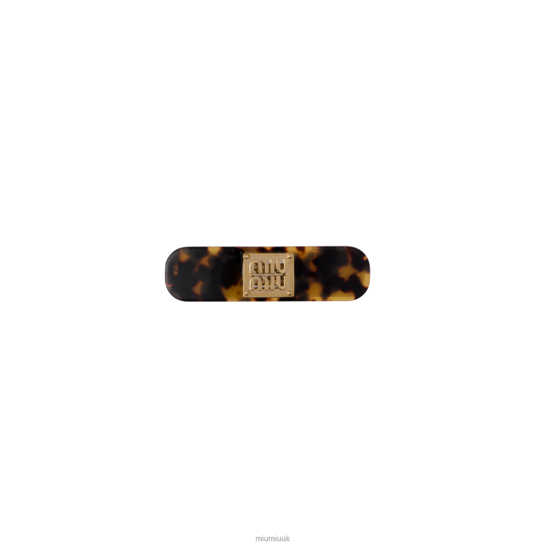 Accessories Plexiglas And Metal Hair Clip Miu Miu XH28Z1175 Tortoiseshell/Gold
